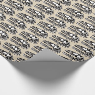 DINO - Beige glanzend inpakpapier, 76 cm x 1,8 m Cadeaupapier