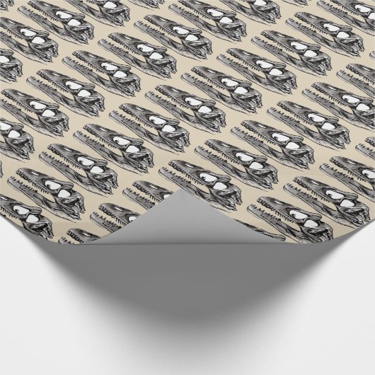 DINO - Beige glanzend papier, 30 x 6 inch Cadeaupapier (Hoek)