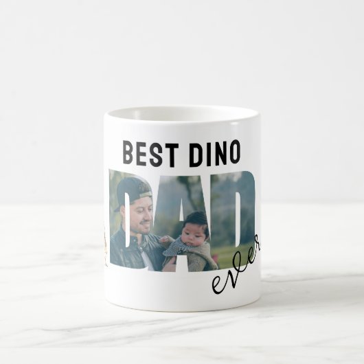 Dino Best Dad Ever Personalized Photo Koffiemok (Center)