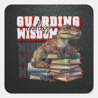 Dino - Bewaken van eindeloze wijsheid Vierkante Sticker
