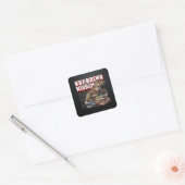 Dino - Bewaken van eindeloze wijsheid Vierkante Sticker (Envelop)