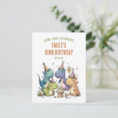 Dino Birthday Bash Briefkaart (Staand voorkant)