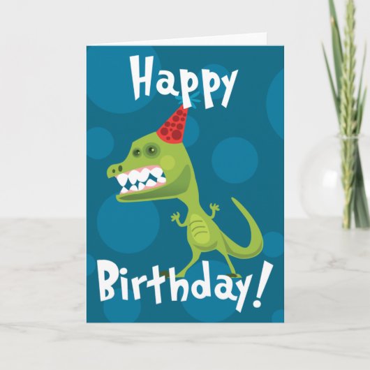 Dino Birthday Card Kaart (Voorkant)