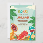 Dino Birthday Invitation Dinosaur Party Kaart (Voorkant)