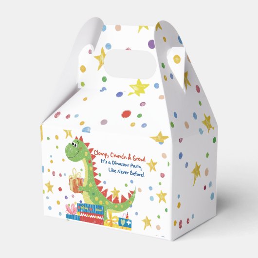 Dino Birthday Party Bedankdoosjes (Voorkant Zijde)