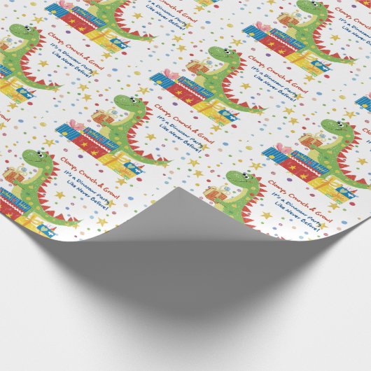 Dino Birthday Party Cadeaupapier (Hoek)