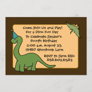 DINO Birthday Party Invitations Kaart