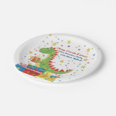 Dino Birthday Party Papieren Bordje (Gekanteld)