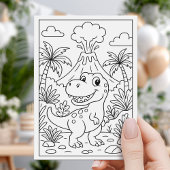 Dino Birthday Party with Balloons Kaart