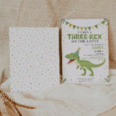 Dino Birthday Three-Rex Boy Invitation Kaart