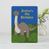 Dino Birthday Uitnodiging (Staand voorkant)