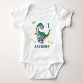 Dino bodysuit Boy Dinosaur body suit Dino tshirt (Voorkant)