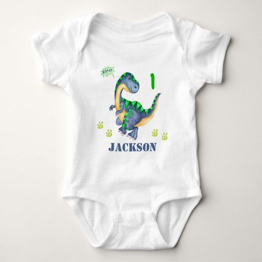 Dino bodysuit Boy Dinosaur body suit Dino tshirt (Voorkant)