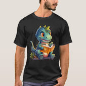 Dino Boek lezen Dinosaurus esthetisch Schattigee D T-shirt (Voorkant)