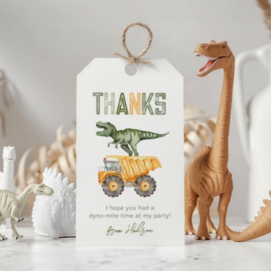 Dino Bouw Partij Favor Labels Cadeaulabel