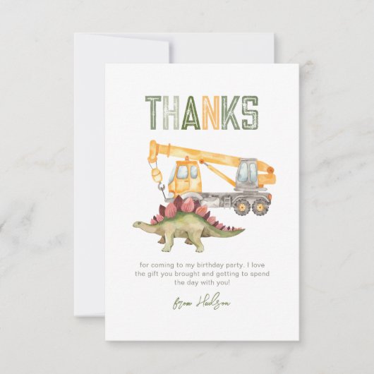 Dino Bouwpartij Dank u kaart (Voorkant)