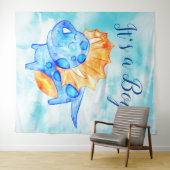 Dino Boy Baby Shower Achtergrond Wandkleed (In Situ (horizontaal))