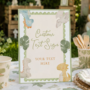 Dino Boy Baby Shower Tafelbord Reclamebord Met Voetstuk