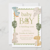 Dino Boy Baby Shower Uitnodiging (Voorkant)