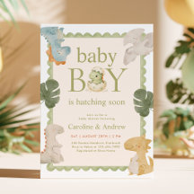 Dino Boy Baby Shower Uitnodiging