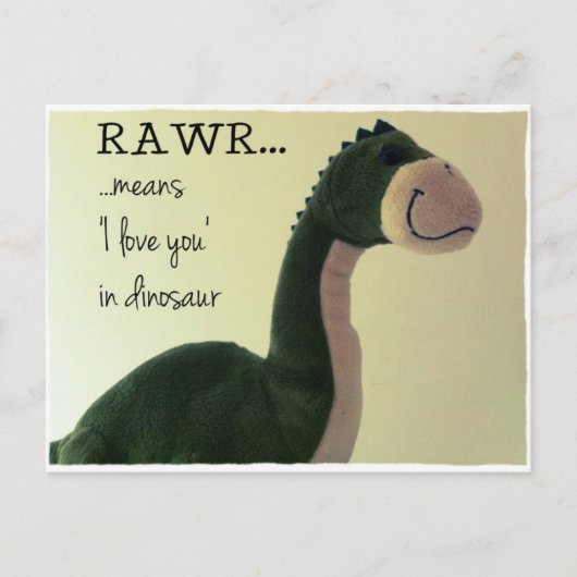 Dino Briefkaart RAWR betekent 'ik hou van je' in d (Voorkant)