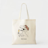 Dino Bruidsfeest Tote met Eigen Tekst Tote Bag (Voorkant)