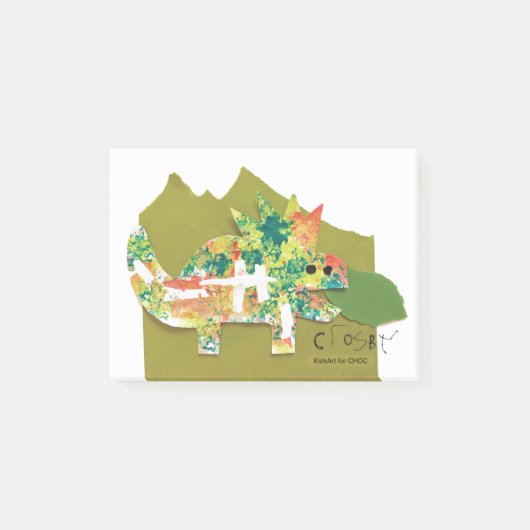 Dino Brul - Kinderkunst voor CHOC Post-it® Notes (Voorkant)