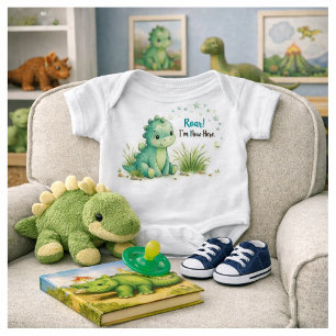 Dino Brul Lieve Stegosaurus Baby Jongen Romper
