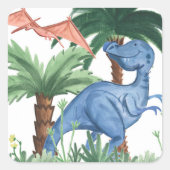 Dino Buddies I Vierkante Sticker (Voorkant)