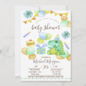 Dino,Cadeaus,zigzag-Baby shower Kaart (Voorkant)