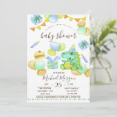 Dino,Cadeaus,zigzag-Baby shower Kaart (Staand voorkant)