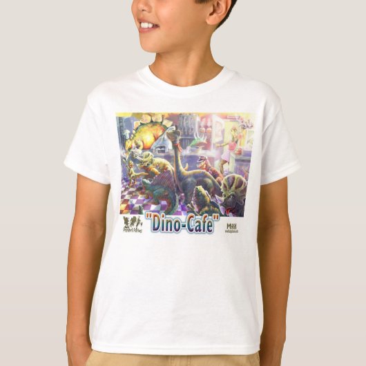 Dino Cafe Dinosaur lunchlijn T-shirt (Voorkant)