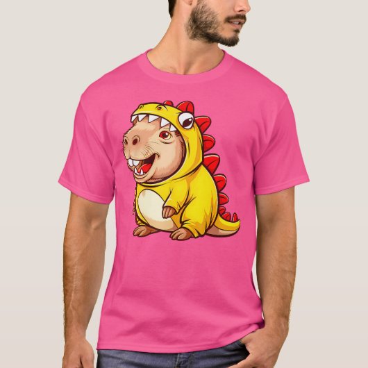 Dino Capybara Groovy Halloween Capy Capybara Dinos T-shirt (Voorkant)