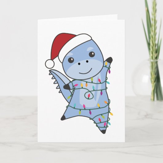 Dino Christmas Dinos Winter Animals Kaart (Voorkant)