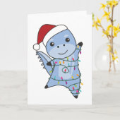 Dino Christmas Dinos Winter Animals Kaart (Gele Bloem)