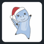 Dino Christmas Dinos Winter Animals Vierkante Sticker<br><div class="desc">De dinosaurushond voor Kerstmis met sprookjes. Vreemde dieren met geschenken en sneeuw voor de feestdagen. Ook grappig voor Kerstmis in juli. Dinos zijn schattige dieren en perfect voor Kerstmis.</div>