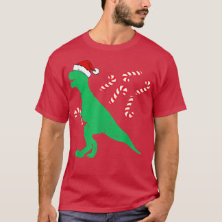 Dino Christmas Pajamas Boys Tre Dinosaur Candy Can T-shirt