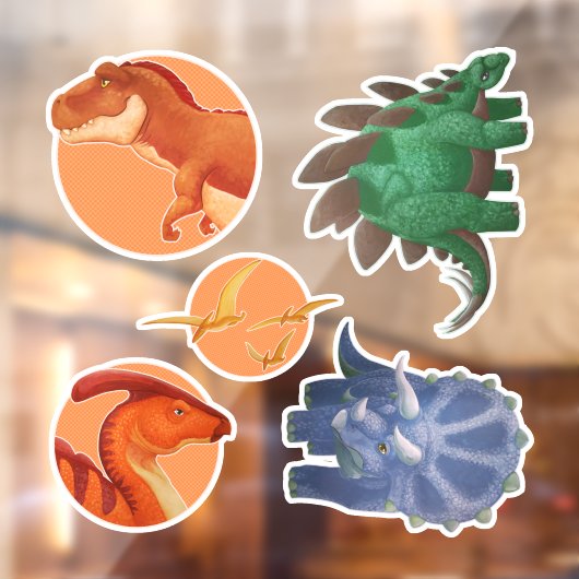 Dino Clings Raamsticker (Vel 2)