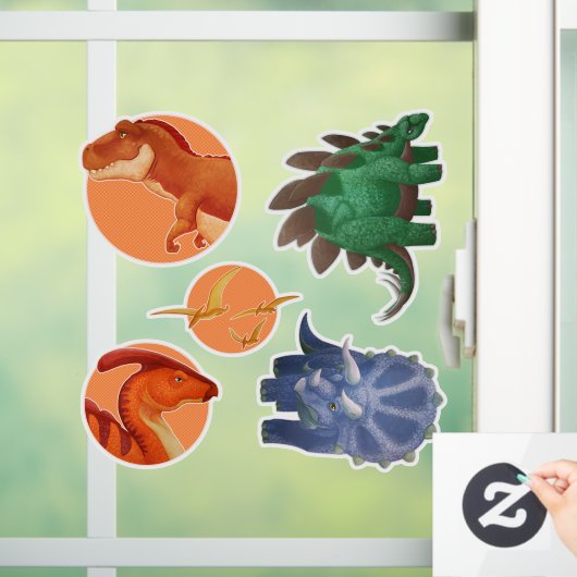 Dino Clings Raamsticker (Huis)