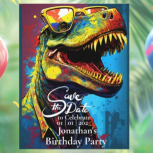 Dino Cool T-Rex Bewaar de datum Briefkaart