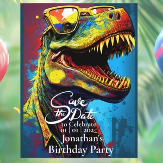 Dino Cool T-Rex Bewaar de datum Briefkaart