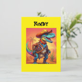 Dino Cowboy Kaart (Staand voorkant)