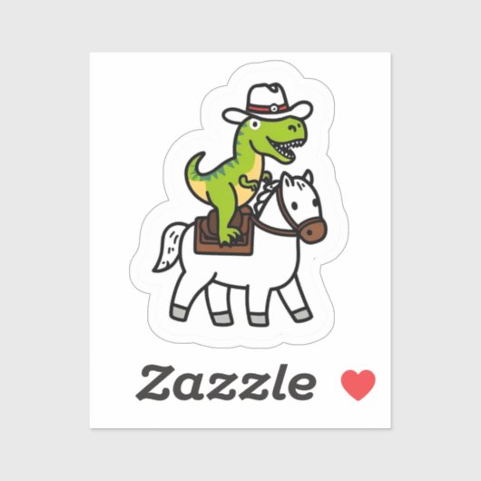Dino Cowboy Rodeo Sticker (Vel)