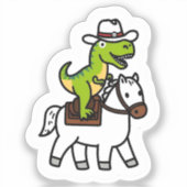Dino Cowboy Rodeo Sticker (Voorkant)