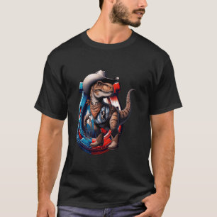 Dino Cowboy Texas State Hoefijzer Grappig T-shirt