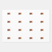 Dino Cowboy Wrapping Paper Flat Sheet Set van 3 (Voorkant)