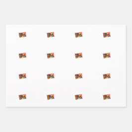 Dino Cowboy Wrapping Paper Flat Sheet Set van 3