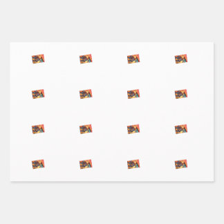 Dino Cowboy Wrapping Paper Flat Sheet Set van 3