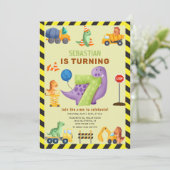 Dino Crew 7e Verjaardag Bouw Dinosaurus Kaart (Staand voorkant)