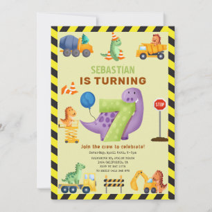 Dino Crew 7e Verjaardag Bouw Dinosaurus Kaart